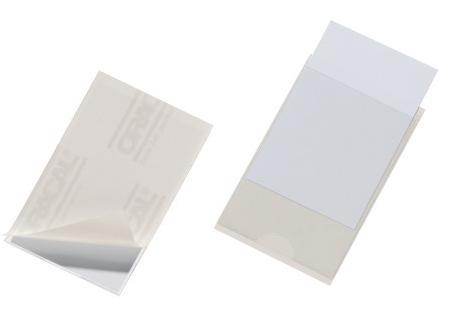 DURABLE - Bolsillo adhesivo Pocketfix Paquete 10 ud 57x90 Adhesivo Apert. lateral Transparente 495508 (Ref.8079-19)