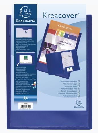 EXACOMPTA - Dossier de presentacion A4 Cartoncillo Con fastener con lomo Azul (Ref.43502E)