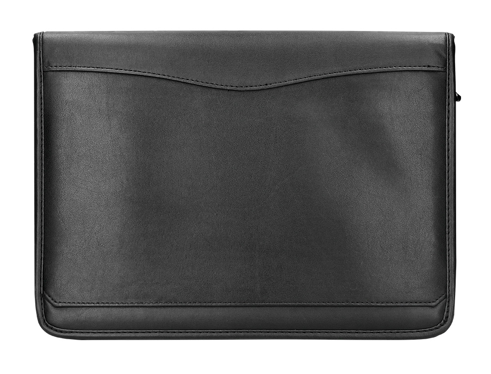 ARTESANIA - CARPETA PORTAFOLIOS NEGRA 260X355 MM CREMALLERA 4 ANILLAS 40 MM CALCULADORA CON BOLSA PARA MOVIL (Ref.80-848)