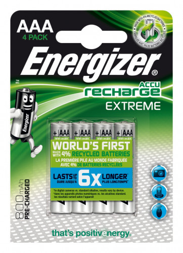 ENERGIZER - Blister4 Pilas Recargables HR03 Extreme AAA 800 (Ref.E300624400)