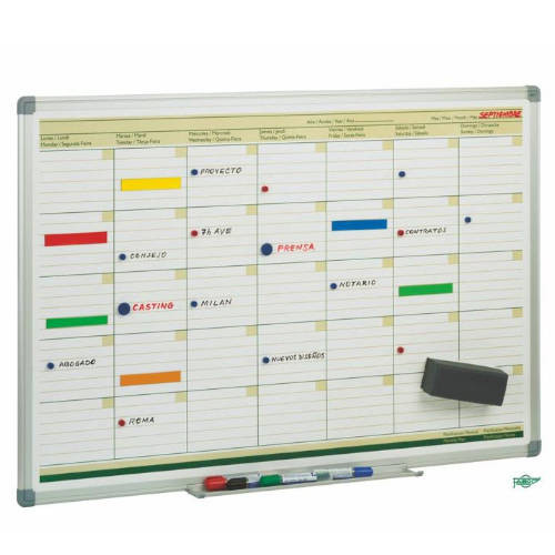FAIBO - Planning magnético Mensual 60x90 cm rotuladores pizarra blanca (Ref.PLM)