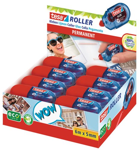 TESA - Mini ROLLER ADHESIVO ECO PERMANENTE DESECHABLE CON PUNTA FLEXIBLE 5 mm. X 6 m. (Ref.59819-00000-00)