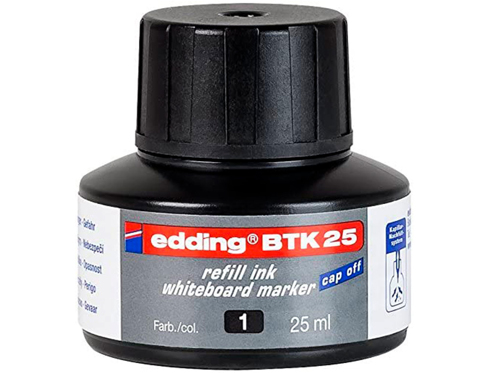EDDING - Bote TINTA 25ML MARCADOR PIZARRA NEGRO (Ref.BTK 25-01)