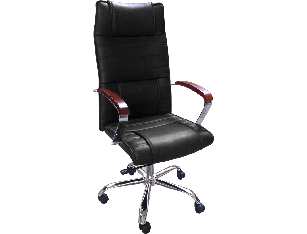 Q-CONNECT - SILLA DE DIRECCION CON RESPALDO ALTO REGULABLE EN ALTURA ALTO 1.190+60MM ANCHO 620MM Y PROF 590MM NEGRA (Ref.KF16533)