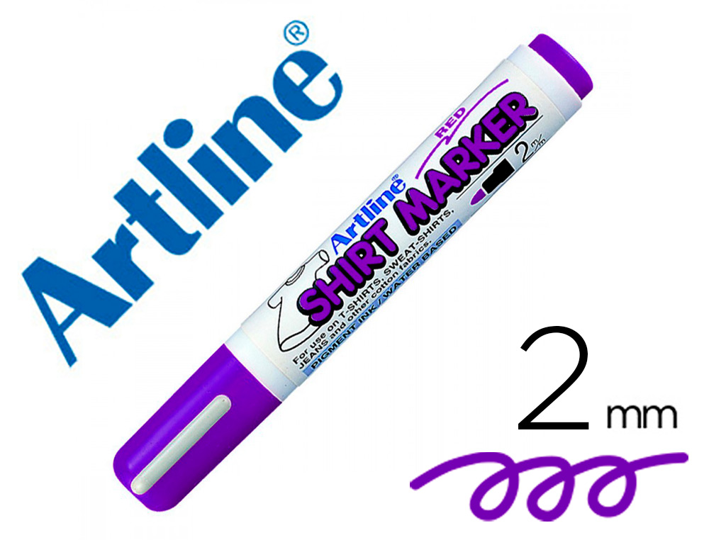 ARTLINE - ROTULADOR CAMISETA OLETA PUNTA REDONDA 2 MM PARA USO EN CAMISETAS (Ref.EKT-2 VI)