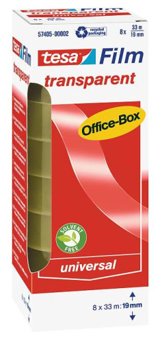 TESA - Cinta adhesiva 19mmx33 m Acordeon 8 ud (Ref.57405-00002-00)
