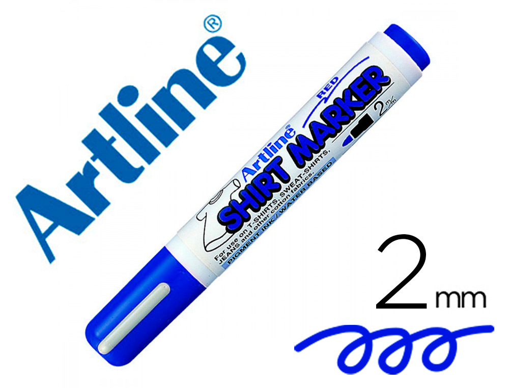 ARTLINE - ROTULADOR CAMISETA ZUL -PUNTA REDONDA 2 MM -PARA USO EN CAMISETAS (Ref.EKT-2 A)