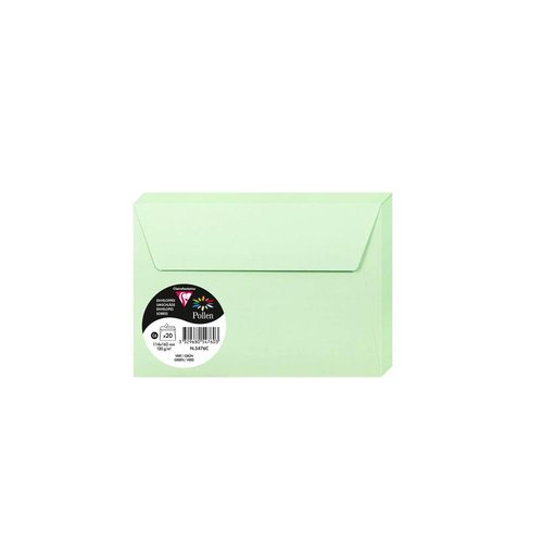 CLAIREFONTAINE - Sobres Paquete 20 ud 114X162 Verde 120 G (Ref.731499)