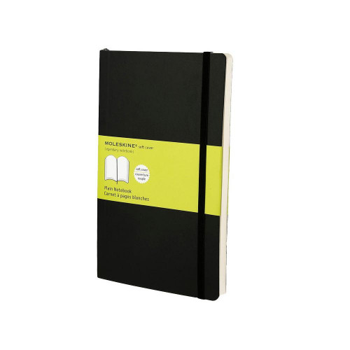 MOLESKINE - Cuaderno TAPA BLANDA COLOR NEGRO.RAYADO LISO.GRANDE, 13X21CM. (Ref.QP618)