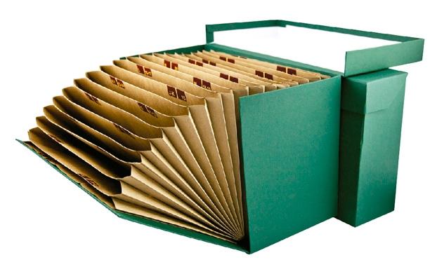 MARIOLA - Caja TRANSFERENCIA DE CARTÓN FORRADO FOLIO CON CLASIFICADOR A-Z COLOR VERDE (Ref.16805)