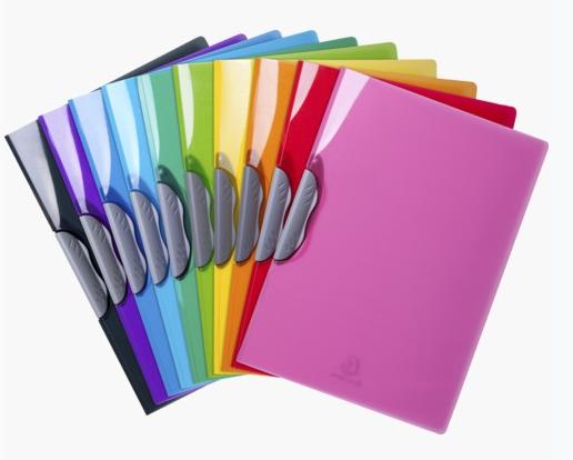 EXACOMPTA - Dossier clip pinza A4 p.p. calidad premium, colores brillantes,10 colores surtidos (Ref.45670E)