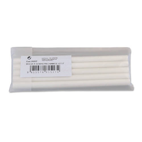 MILAN - Goma de borrar Jet Eraser 5 recambios Nata Blanca Para portagomas automatico (Ref.81517)