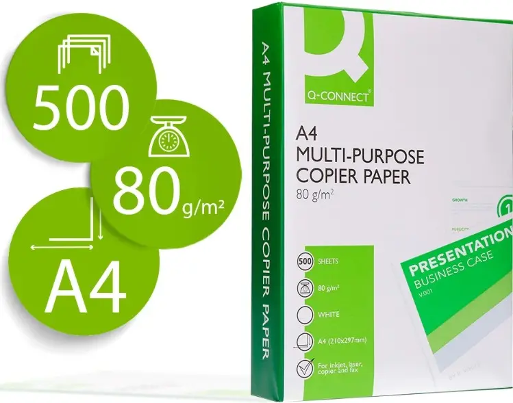 Q-CONNECT - PAPEL FOTOCOPIADORA ECONOMY DIN A4 - 80g - 500h (Ref.KF01087)