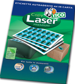 TICO - Caja 100 HOJAS ETIQUETAS BLANCAS DE PAPEL 105x37 MM. SIN MÁRGENES (Ref.LP4W-10537)