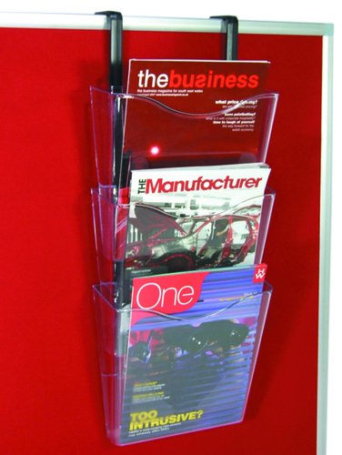 DEFLECTO - Expositor COLGANTE 3 COMPARTIMENTOS FORMATO A4 VERT 387X180X105MM INCLUYE SOPORTES (Ref.CP081YT)