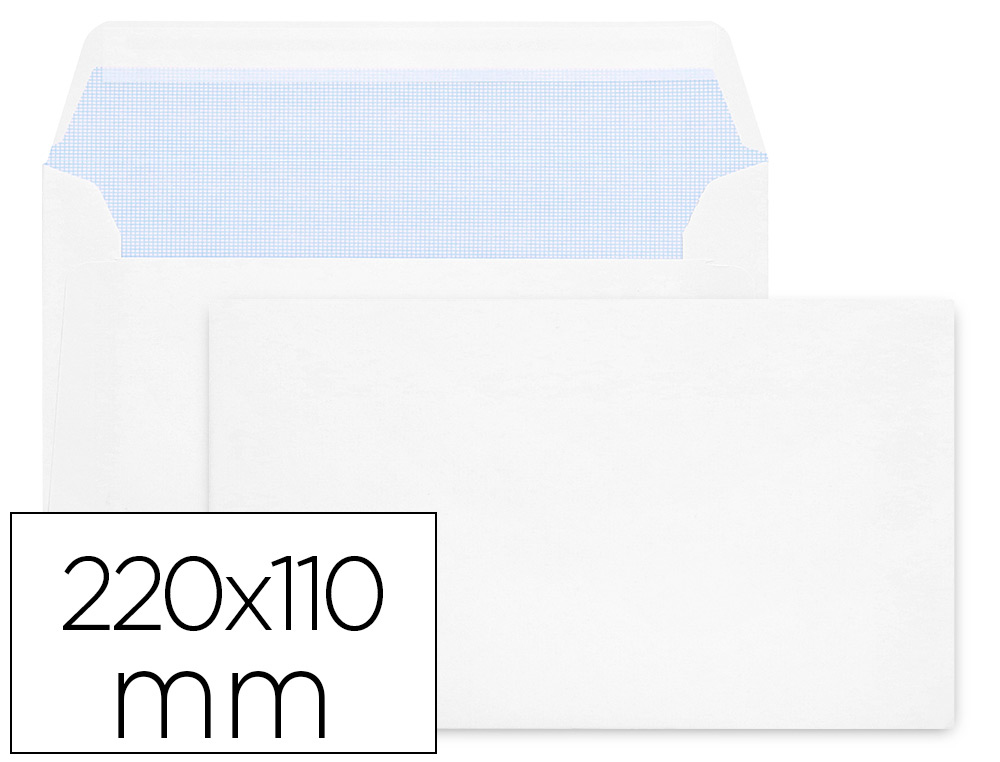 LIDERPAPEL - SOBRE N 2 BLANCO DIN AMERICANO 110X220 MMTIRA DE SILICONA PAQUETE DE 25 UNIDADES (Ref.SB86)