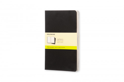MOLESKINE - CUADERNO TAPA DURA LISO 80 HOJAS CON 16 HOJAS DESMONTABLES COLOR NEGRO PACK DE 3 UNIDADES 130X210 MM (Ref.QP318)
