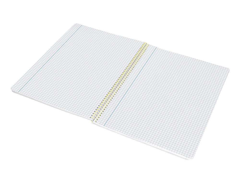 LIDERPAPEL - CUADERNO ESPIRAL FOLIO WRITE TAPA BLANDA 80H 60GR CUADRO 4MM CON MARGEN COLOR AZUL (Ref.BF94)