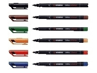 STABILO - Estuche DE 6 ROTULADORES PERMANENTES OPHEN UNIVERSAL PUNTA SUPERFINA 0,4MM. (Ref.841/6)