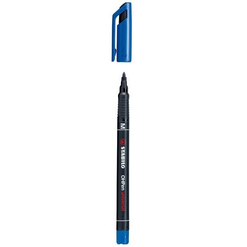 STABILO - Rotulador PERMANENTE OHPEN UNIVERSAL PUNTA MEDIA 1MM. AZUL (Ref.843/41)