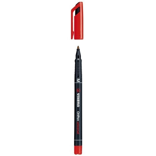 STABILO - Rotulador PERMANENTE OHPEN UNIVERSAL PUNTA MEDIA 1MM. ROJO (Ref.843/40)