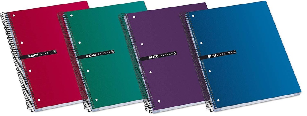 ENRI - Cuaderno 5ud 160h A4+ Cuadricula 5x5 Surtido (Ref.100435671)