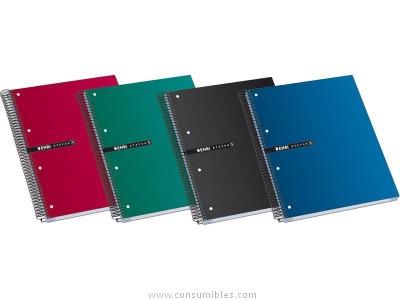 ENRI - Cuaderno 4ud 160h A5+ Cuadricula 5x5 Surtido (Ref.100435751)