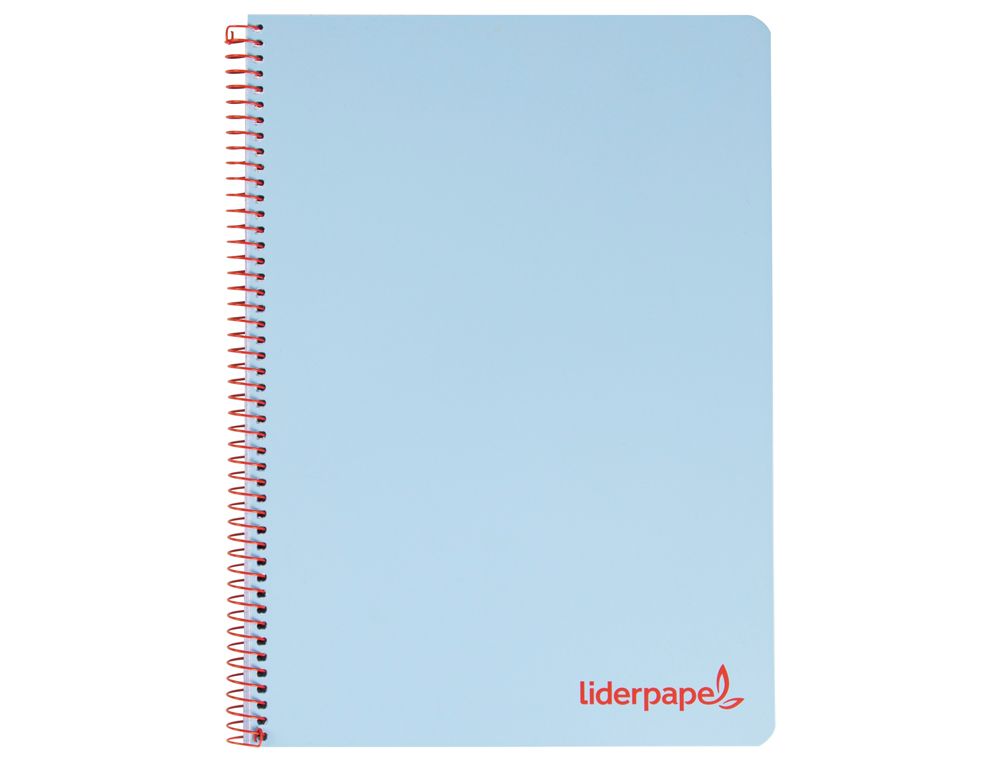LIDERPAPEL - CUADERNO ESPIRAL A6 MICRO THINK TAPA PLASTICO 140H 80 GR CUADRO 5MM 4 BANDAS AZUL (Ref.BD10)