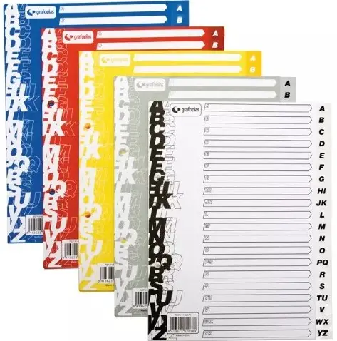 GRAFOPLÁS - Separador Abecedario A4 - PP opaco gris