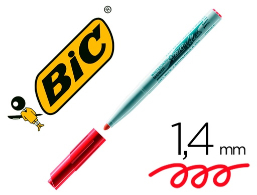 [9007526] BIC - Marcador pizarra blanca Mod. 1741 Trazo 1.5 mm Punta media Tinta acetona Rojo (Ref.1199174103)