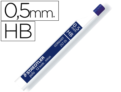 [9043265] STAEDTLER - Mina POLO Tubo 12 ud Trazo 0.5 mm HB (Ref.25705-HB)
