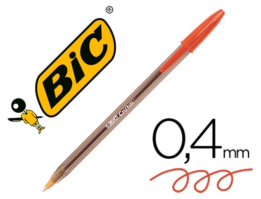 [9092383] BIC - Boligrafo Cristal Rojo Trazo 0.4 mm (Ref.8373619)