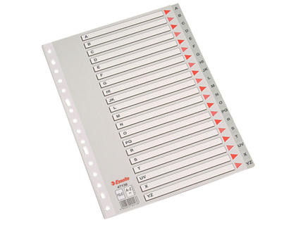 [1795677] ESSELTE - Separadores alfabeticos Folio Multitaladro Gris (Ref.47138)