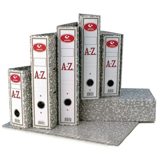 GRAFOPLÁS - ARCHIVADOR PALANCA CLASSIC FOLIO 65MM RADO CARTÓN FORRADO JASPEADO GRIS (Ref.7179171)