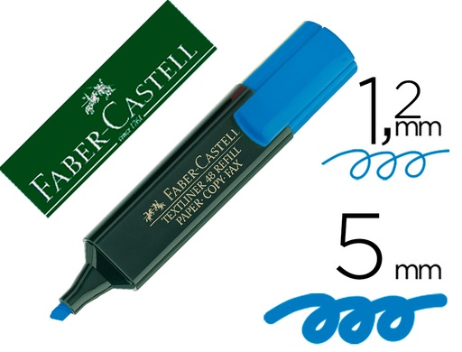 [9009607] FABER CASTELL - Marcador fluorescente TEXTLINER 48 AZUL - Punta biselada (Ref.154851)