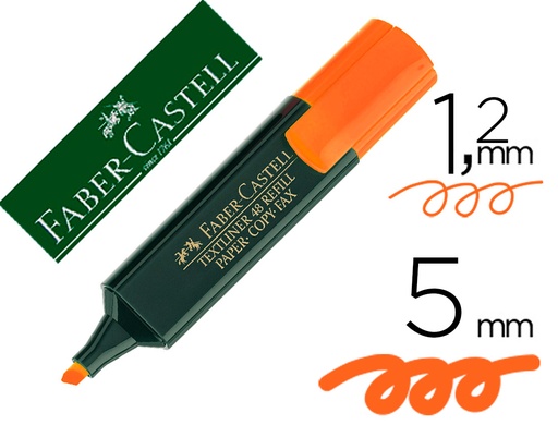 [9009610] FABER CASTELL - Marcador fluorescente TEXTLINER 48 Naranja Punta Biselada (Ref.154815)