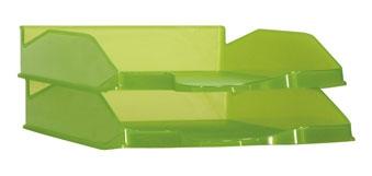 [9933127] ARCHIVO 2000 - BANDEJA APILABLE EN 3 POSICIONES FONDO LISO FORMATO DIN A4 Y FOLIO 345X255X60 MM KIWI TRASLÚCIDO (Ref.742 KW TL)