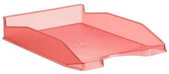 [9934593] ARCHIVO 2000 - BANDEJA APILABLE EN 3 POSICIONES FONDO LISO FORMATO DIN A4 Y FOLIO 345X255X60 MM ROJO TRASLÚCIDO (Ref.742 RJ TL)