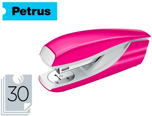 [9052379] PETRUS - Grapadora Sobremesa 635 Wow 30 Hojas Rosa Carga superior (Ref.623592)