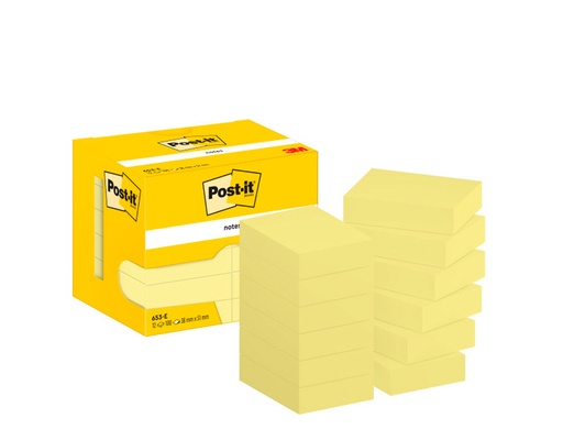 [2008872] POST-IT - Block 100 Notas Adhesivas - 38x51mm - Amarillo - Paquete 12u. (Ref.FT510058488-7100290163)