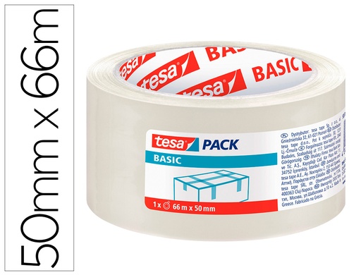 [2078074] TESA - CINTA ADHESIVA TRANSPARENTE BASIC 66 MT X 50 MM PARA EMBALAJE (Ref.58570-00000-00)