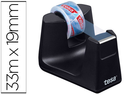 [9073888] TESA - Portarrollos de sobremesa Easy Cut Smart negro. Para rollos de 33m. (Ref.53902-00000-00)