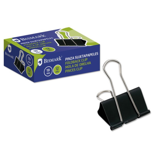 BISMARK - Caja 12 PINZAS PALA ABATIBLE 19mm (Ref.321724)
