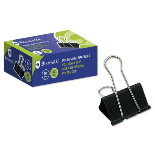 BISMARK - Caja 12 PINZAS PALA ABATIBLE 51mm (Ref.321720)