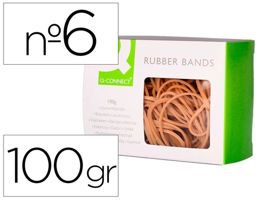 [2054311] Q-CONNECT - GOMILLAS ELASTICAS 100 GR NUMERO 6 60 X 2 MM (Ref.KF14694)
