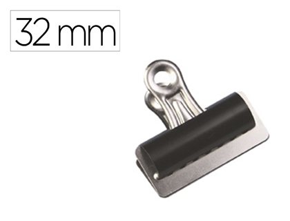 [2155965] Q-CONNECT - Pinza metalica pala fija 32 mm caja de 10 unidades (Ref. KF01288)