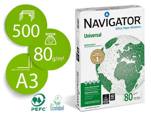 [9028234] NAVIGATOR - Universal. Papel multifuncion 500h 80 g. A3 (Ref.40003925 )