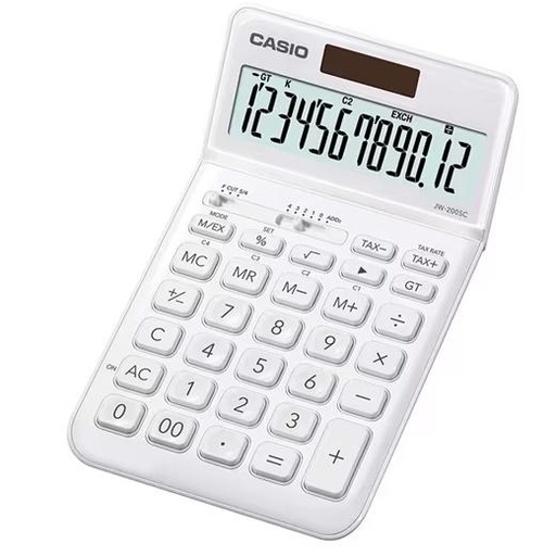 [1925610] CASIO - Calculadora Sobremesa Ultra Delgada 12 Dig Blanca (Ref.JW-200SC-WE)