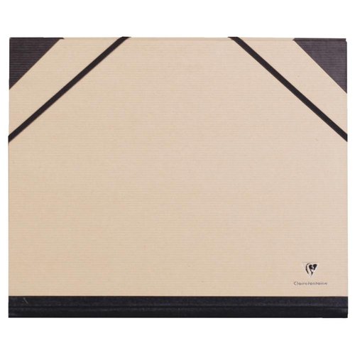 [1734665] CLAIREFONTAINE - Carpeta dibujo 26x33cm Kraft verjurado Con gomas (Ref.44000C)