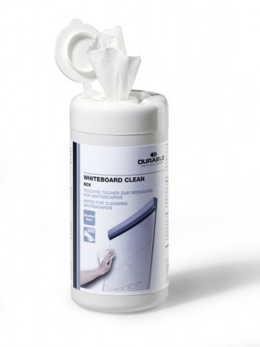[1479845] DURABLE - Toallitas Impregnadas Whiteboard Clean Box 100ud Tubo dispensador (Ref.5759)